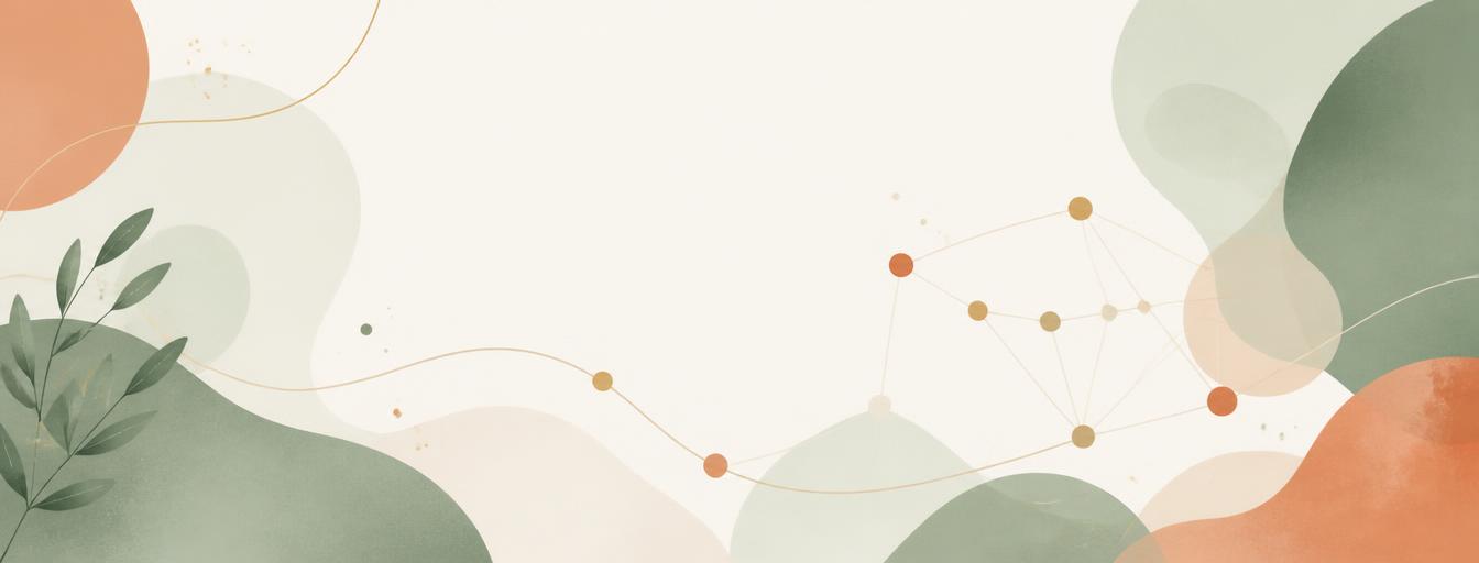 Abstract illustration of connected community moments in sage green and warm cream tones